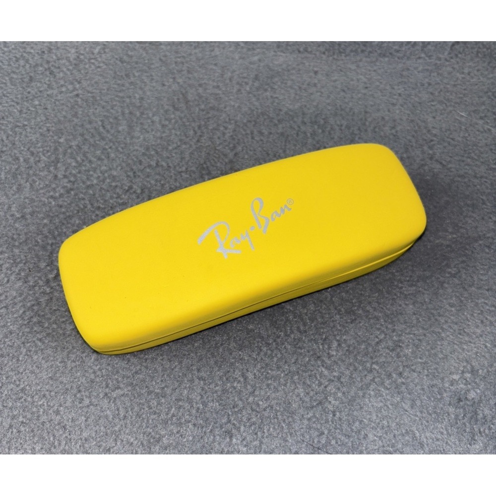 Yellow Ray-Ban Clamshell Eyeglasses Case With Spring Closure Red interior